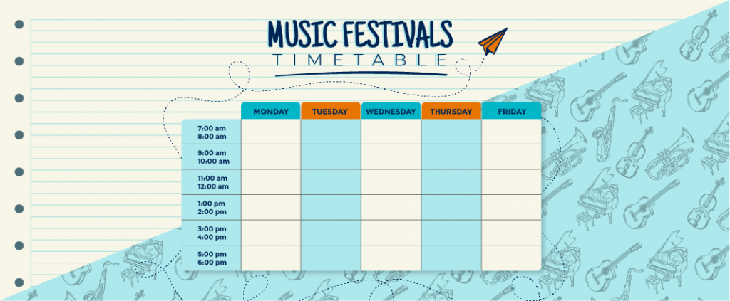 Music festivals timetable