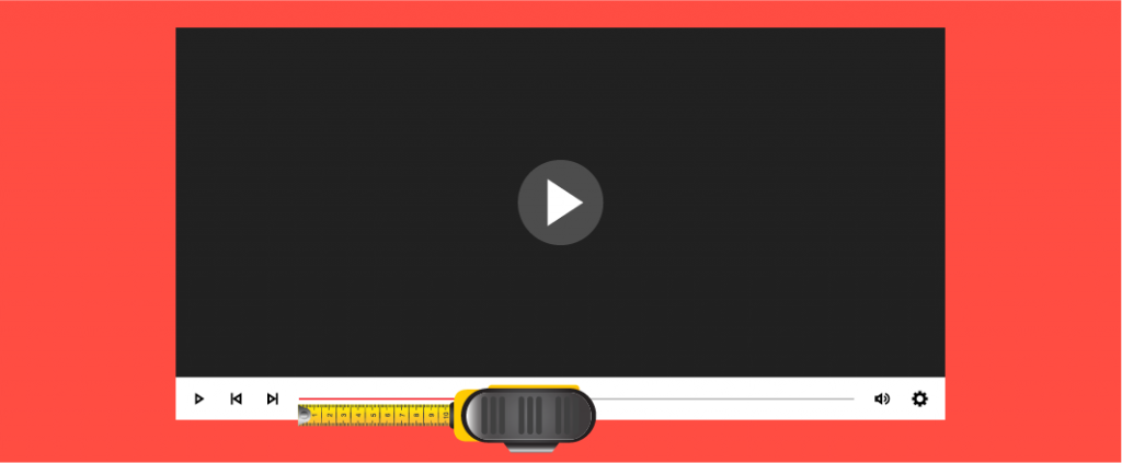 meter measuring lenght of the video, vector graphic