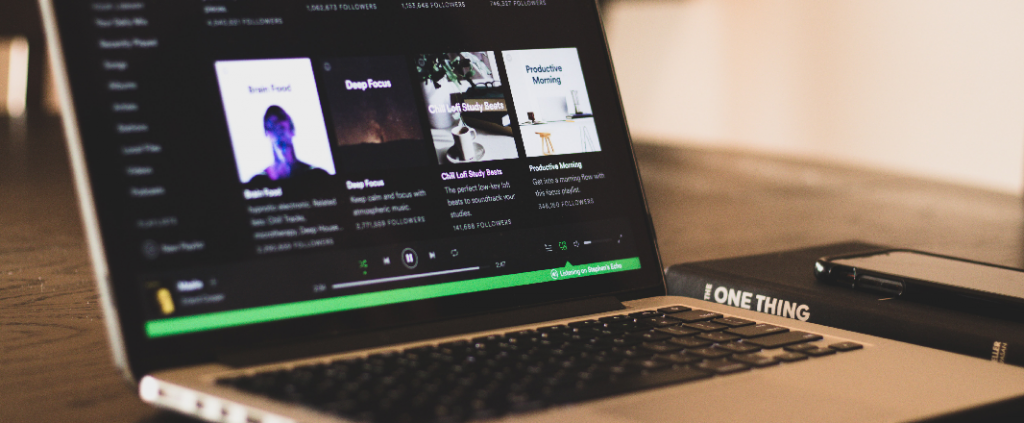 Macbook with Spotify